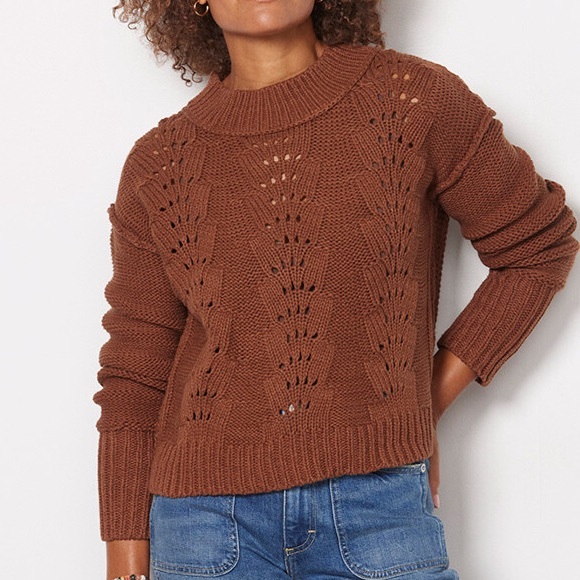 Free People Bell Song pullover sweater, size S, brown - Picture 4 of 9